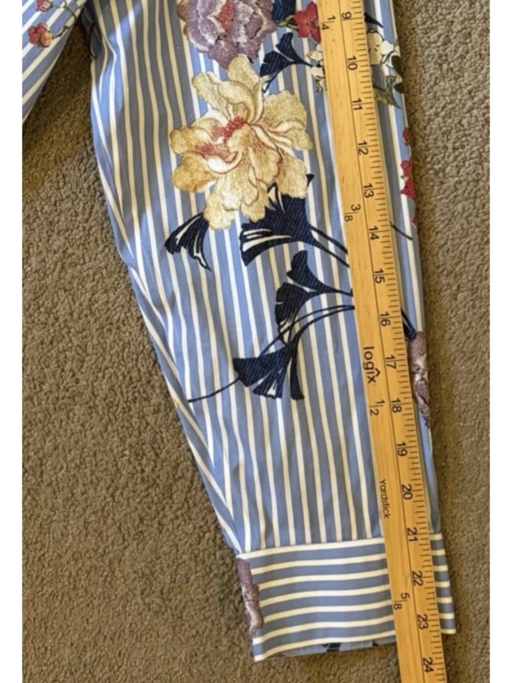 CHICO'S Floral Striped No Iron Tunic Shirt Size 3 (US XL 16/18) - Picture 15 of 15
